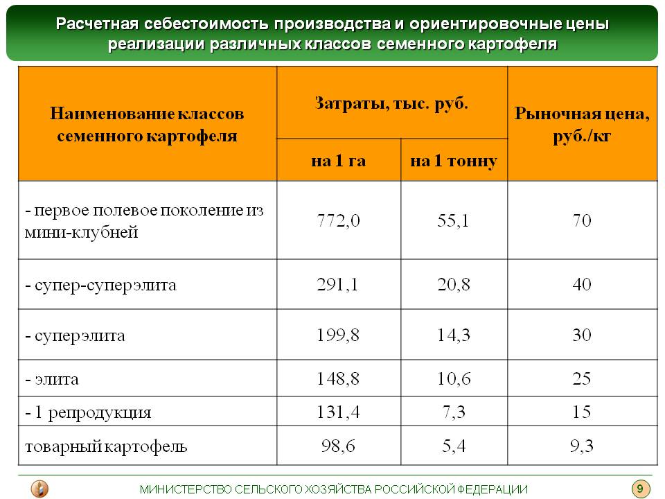 Репродукции картофеля схема